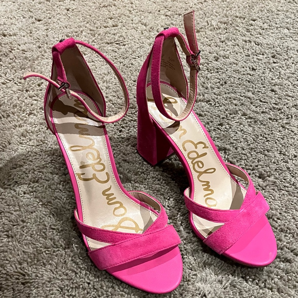 Pink Suede Heels